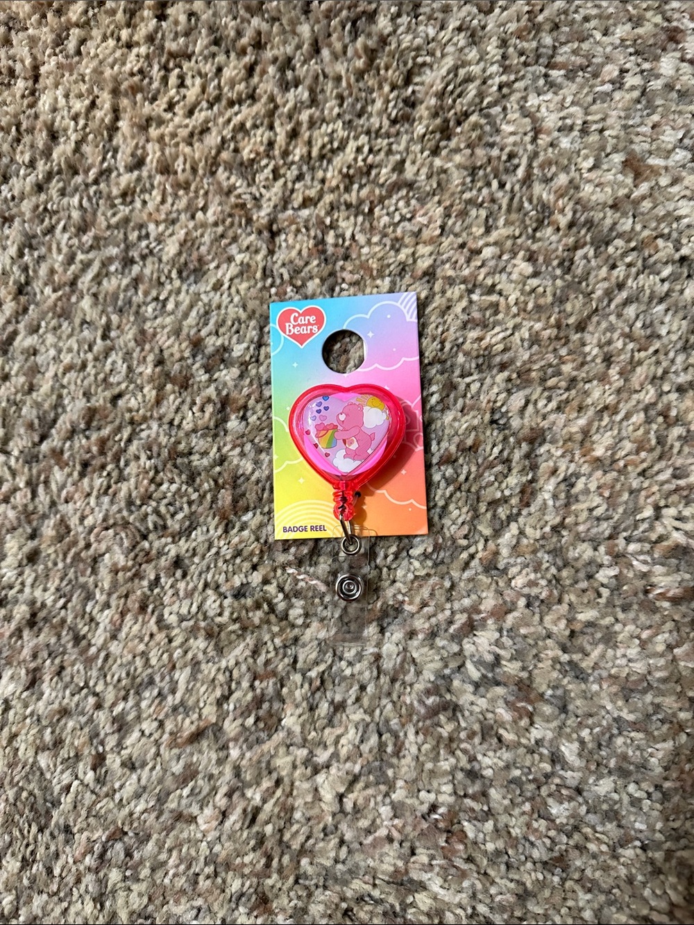 Care Bears Pink Heart Badge Reel